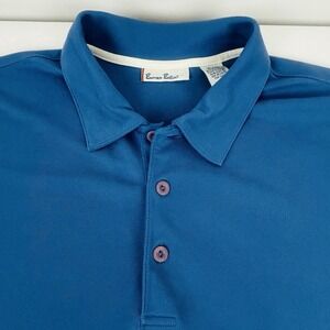 Burma Bibas Men's Large Blue  Polo Shirt Rayon Blend Soft Polo Classic